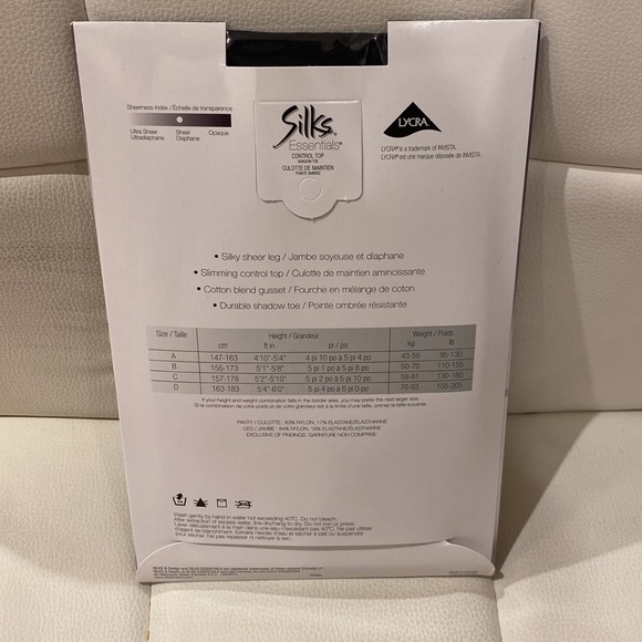 Silks sheer Essentials Control Top Shadow Toe Pantyhose / Stockings - Picture 3 of 4